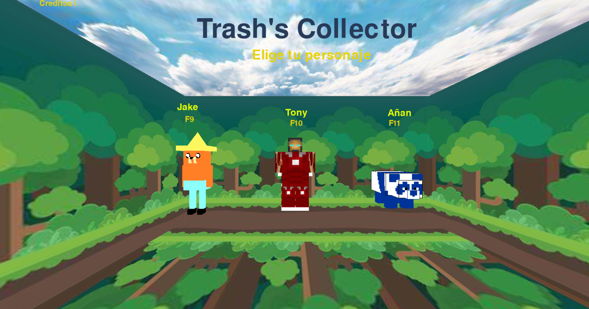 Menú principal del videojuego de recolección